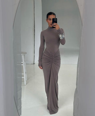 Tia Bodysuit & Kayson Maxi Skirt in Nutmeg